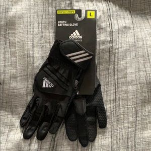 Adidas triple stripe batting gloves